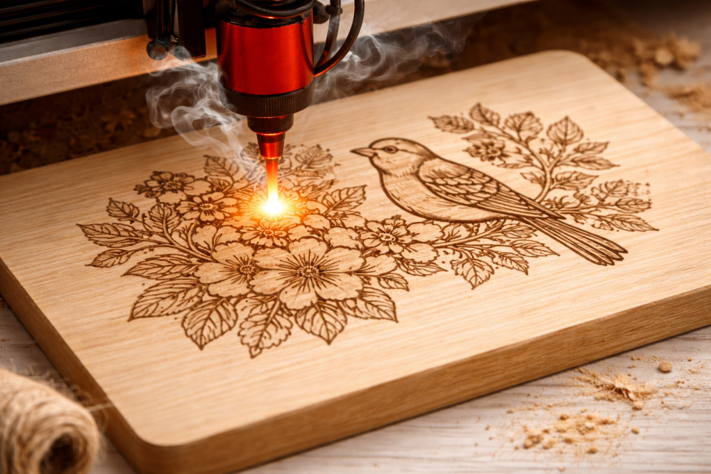 лазерная гравировка по дереву на изделиях Dorix.by
